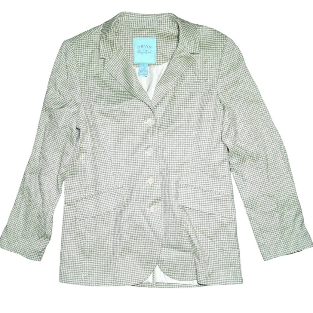 Vintage Orvis Road River Green Silk Blazer Size 12